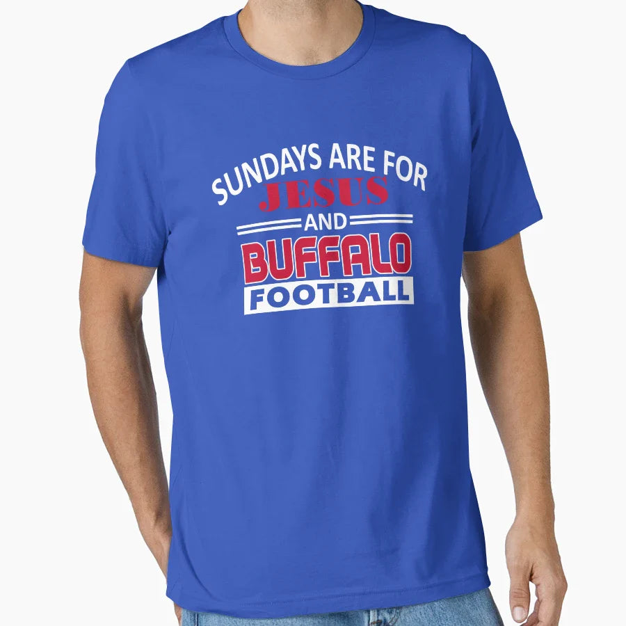 Buffalo Football Fan Sundays Jesus T-Shirt - Aesthetic Graphic Men Women