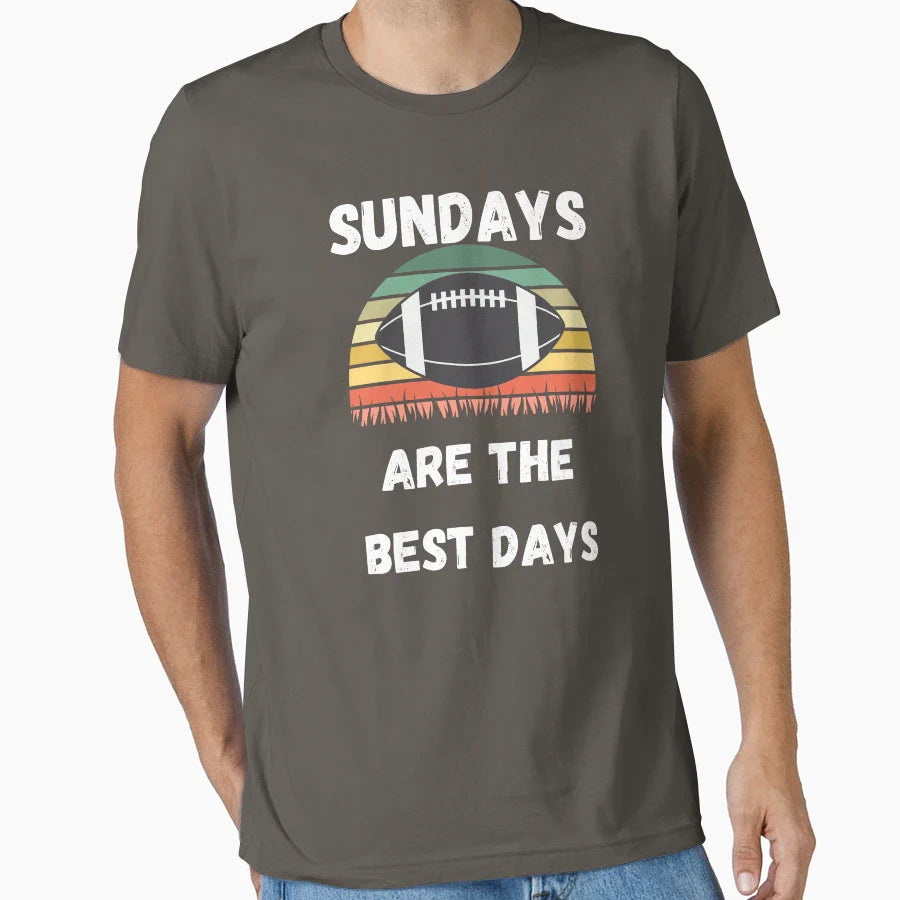 Sundays Are Best Days Football Grass T-Shirt - Custom Art Print for Adults