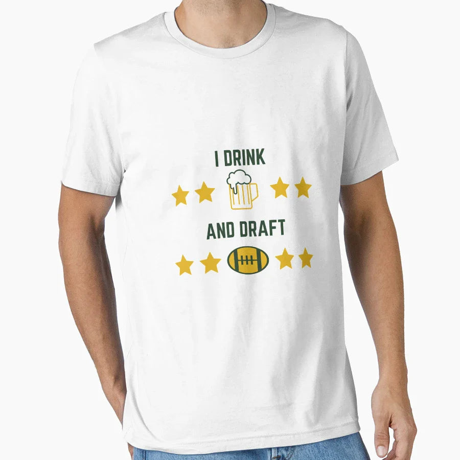 I Drink And Draft T-Shirt - Aesthetic Graphic Unisex