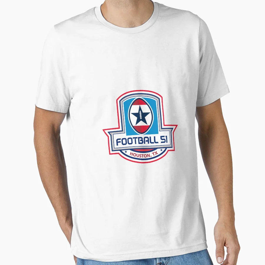 Houston American Football 51 Stars Crest T-Shirt - Minimalist Print Unisex