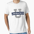Linebacker U T-Shirt - Minimalist Print for Adults
