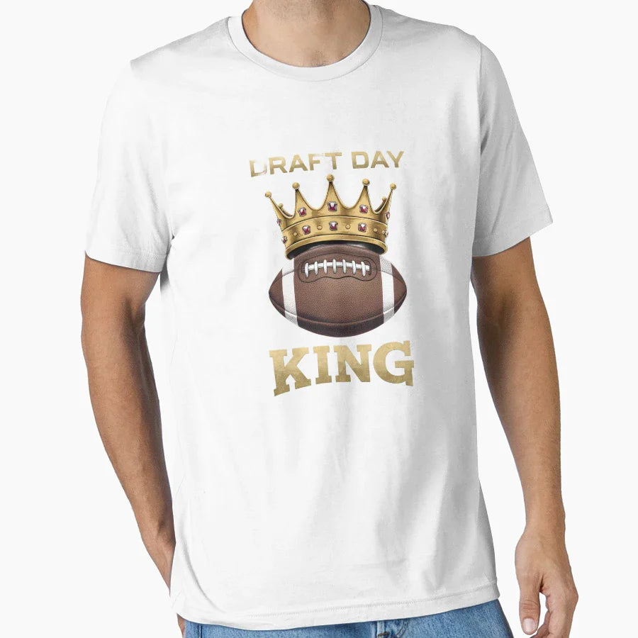 Draft Day King Fantasy Football Crown T-Shirt - Unique Graphic Unisex