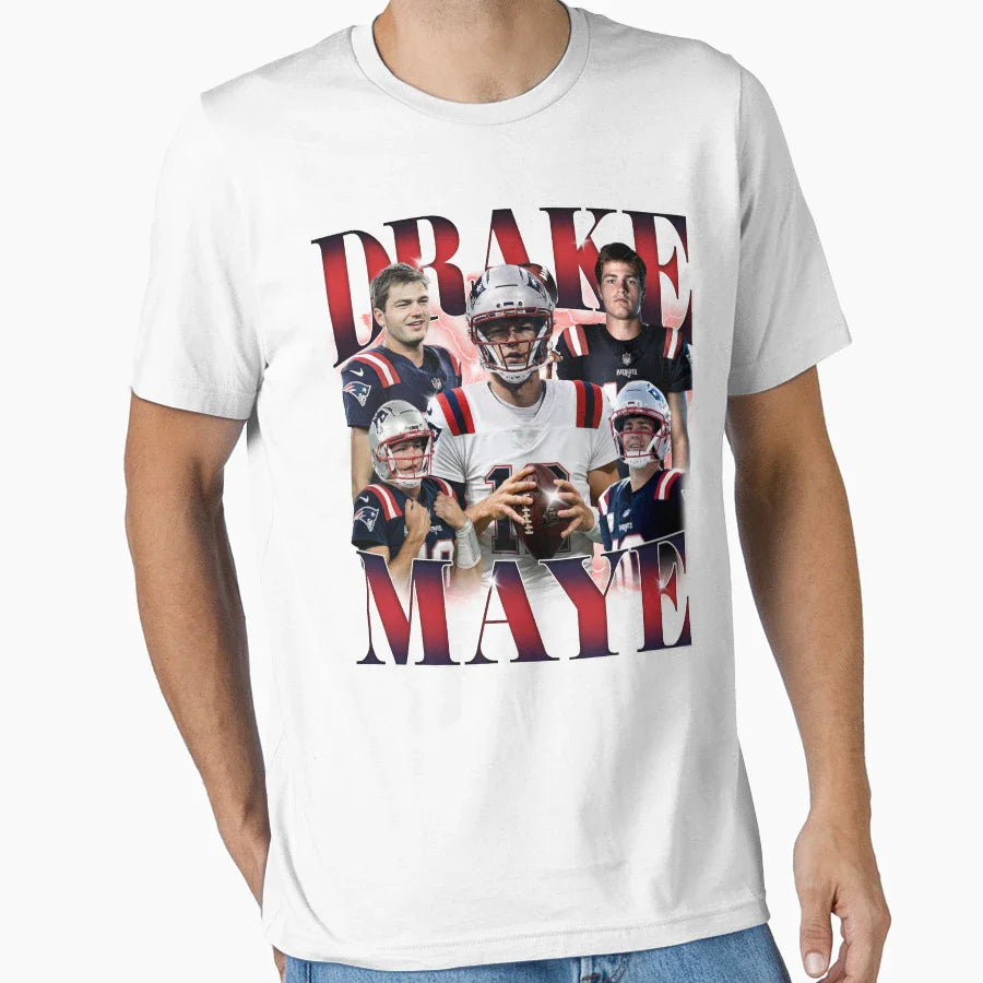 Drake Maye 10 New England Football T-Shirt - Fun Novelty Design Unisex