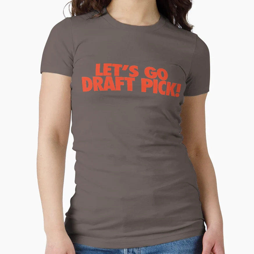 Lets Go Draft Pick Cle Orange T-Shirt - Novelty Apparel Unisex