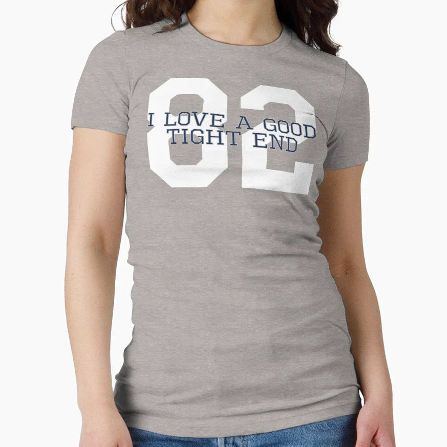 I Love Good Tight End Front White Blue T-Shirt - Aesthetic Graphic Unisex