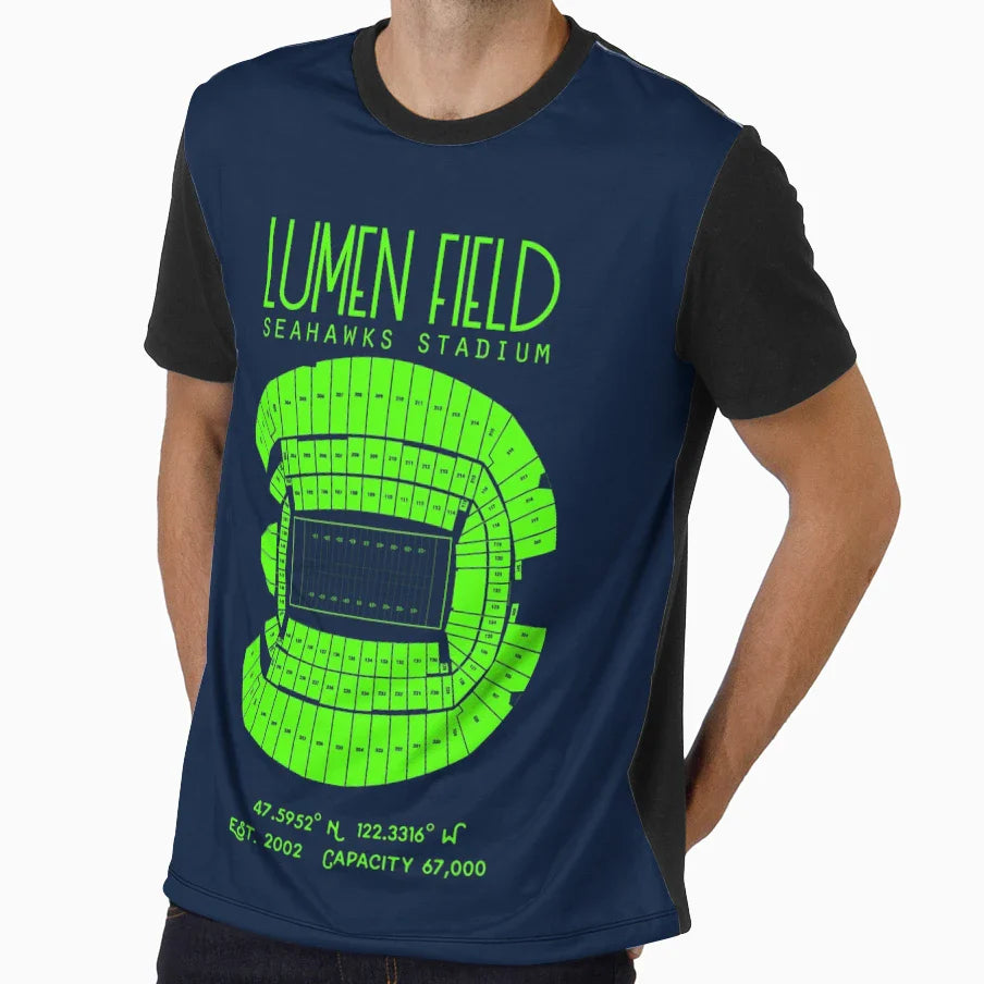 Seattle Seahawks Lumen Field T-Shirt - Casual Everyday Wear for Adults