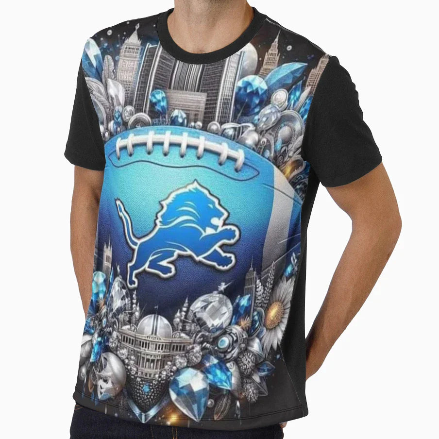 Detriot Lions T-Shirt - Graphic Print Unisex