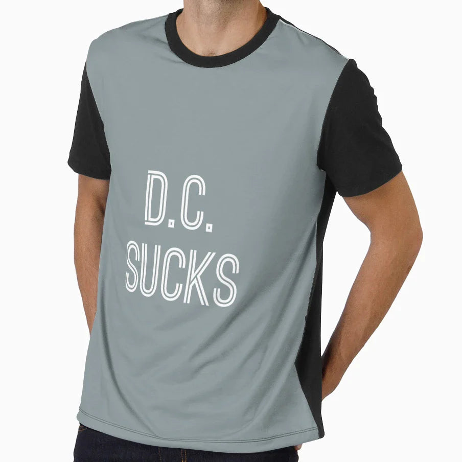 D C Sucks Silver White Dallas T-Shirt - Novelty Apparel Unisex