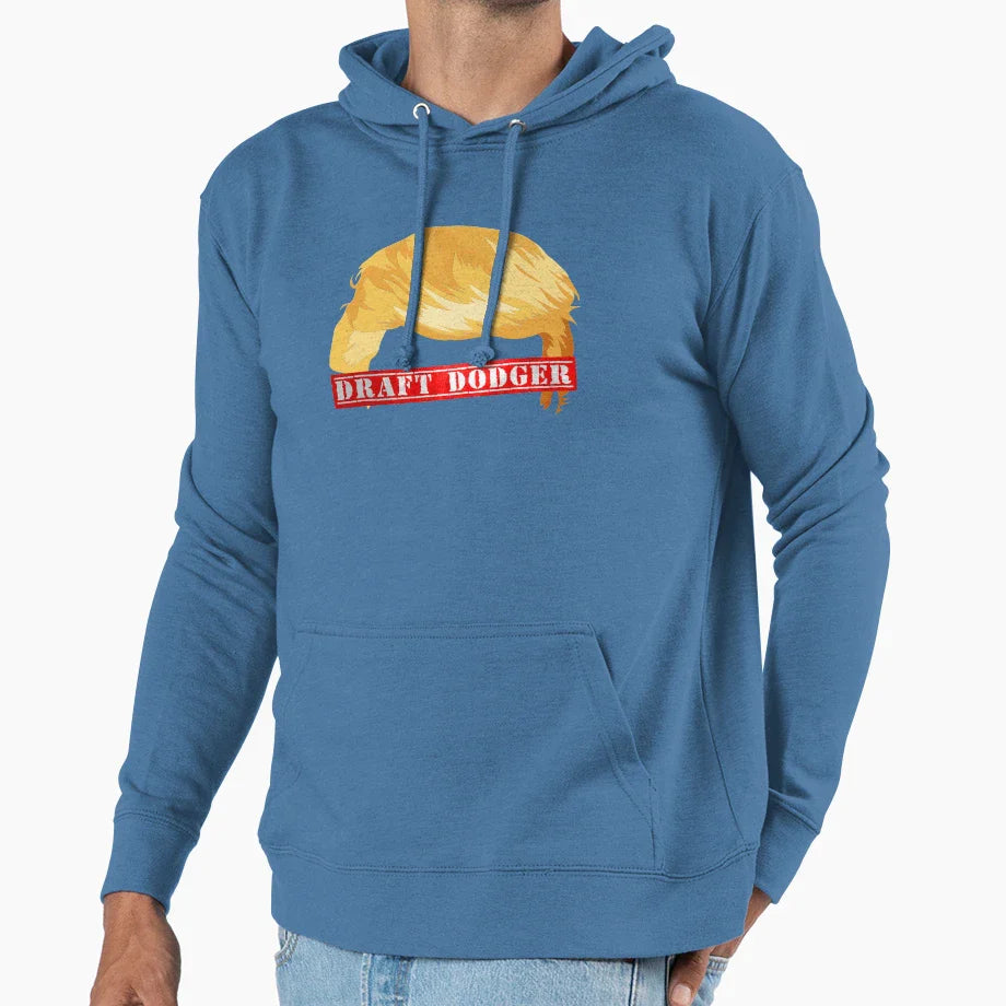 Trump Draft Dodger Hoodie - Minimalist Print for Adults