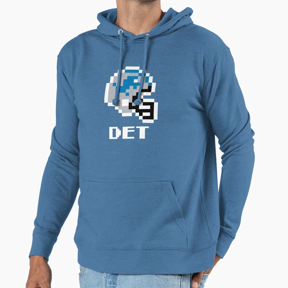 Detroit Lions Tecmo Super Bowl Football Hoodie - Custom Art Print Unisex