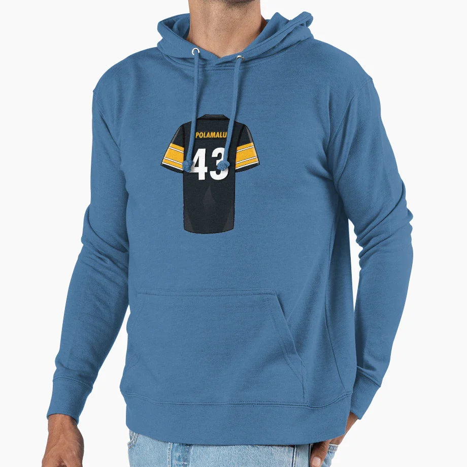 Troy Polamalu Jersey Hoodie - Graphic Print Men Women