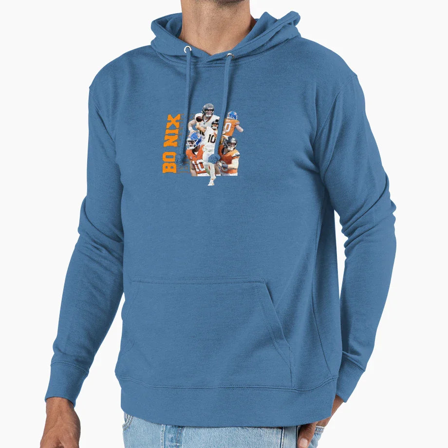 Bo Nix Streetwear Png Football Sublimation Hoodie - Graphic Print Unisex