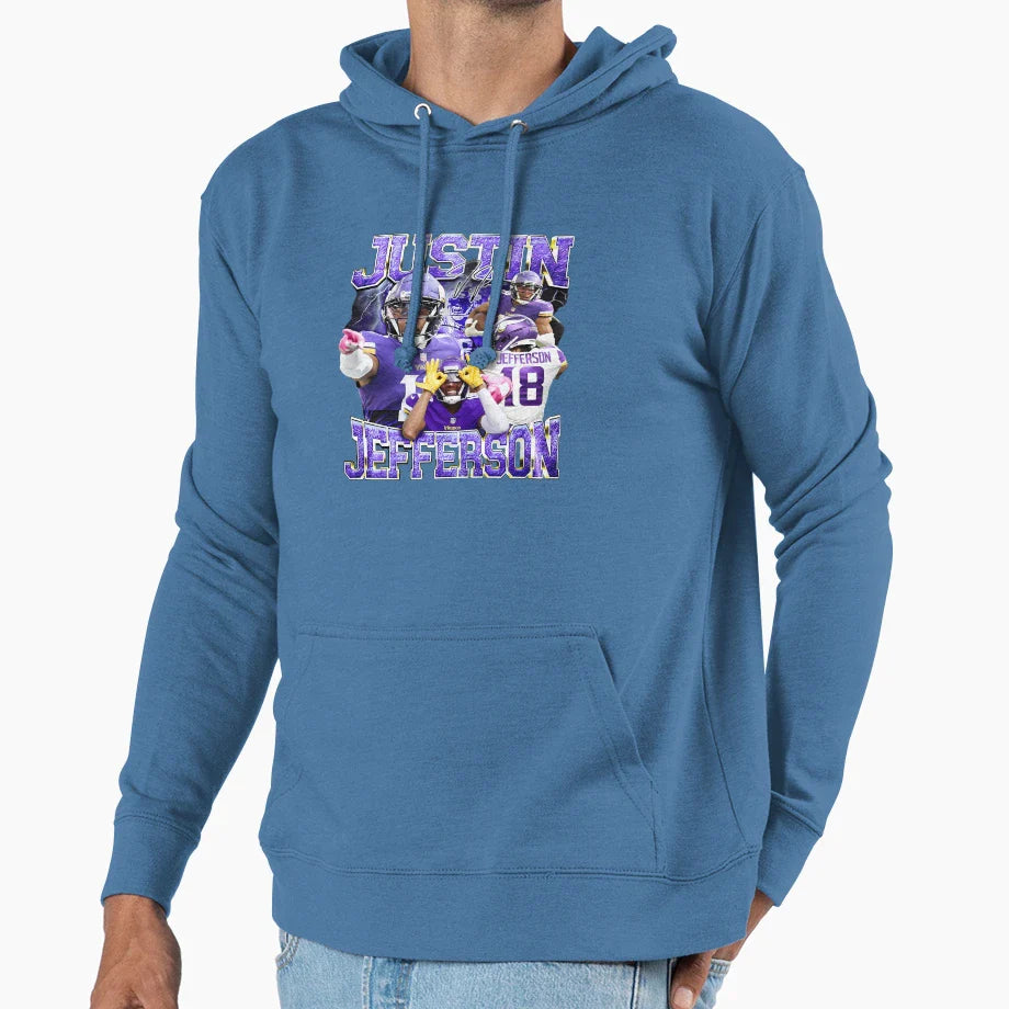 Justins Jeffersons Football Player Hoodie - Minimalist Print Men Women