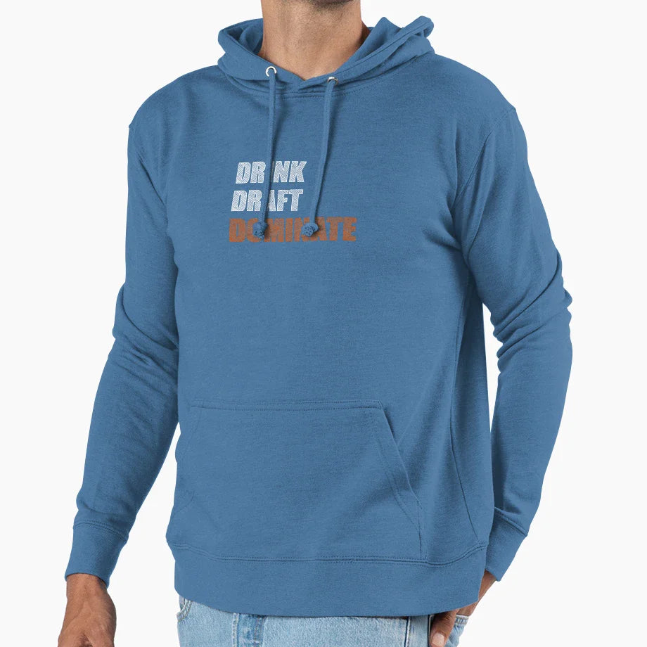 Drink Draft Dominate Hoodie - Unique Graphic for Adults