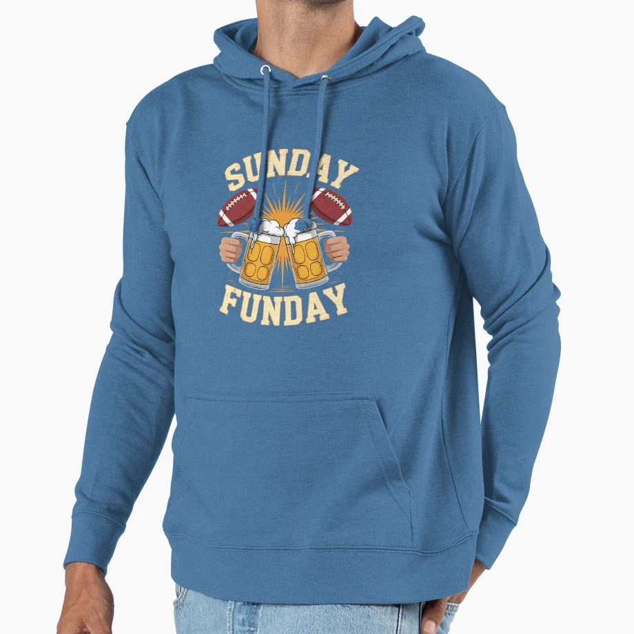 Sunday Funday Funny Football Sport Hoodie - Minimalist Print Men Women