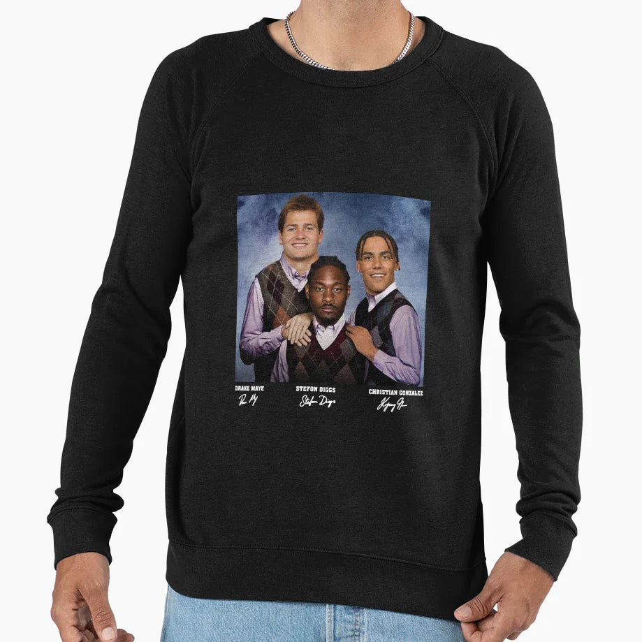 SD Drake Maye Christian Gonzalez Sweatshirt - Minimalist Print for Adults