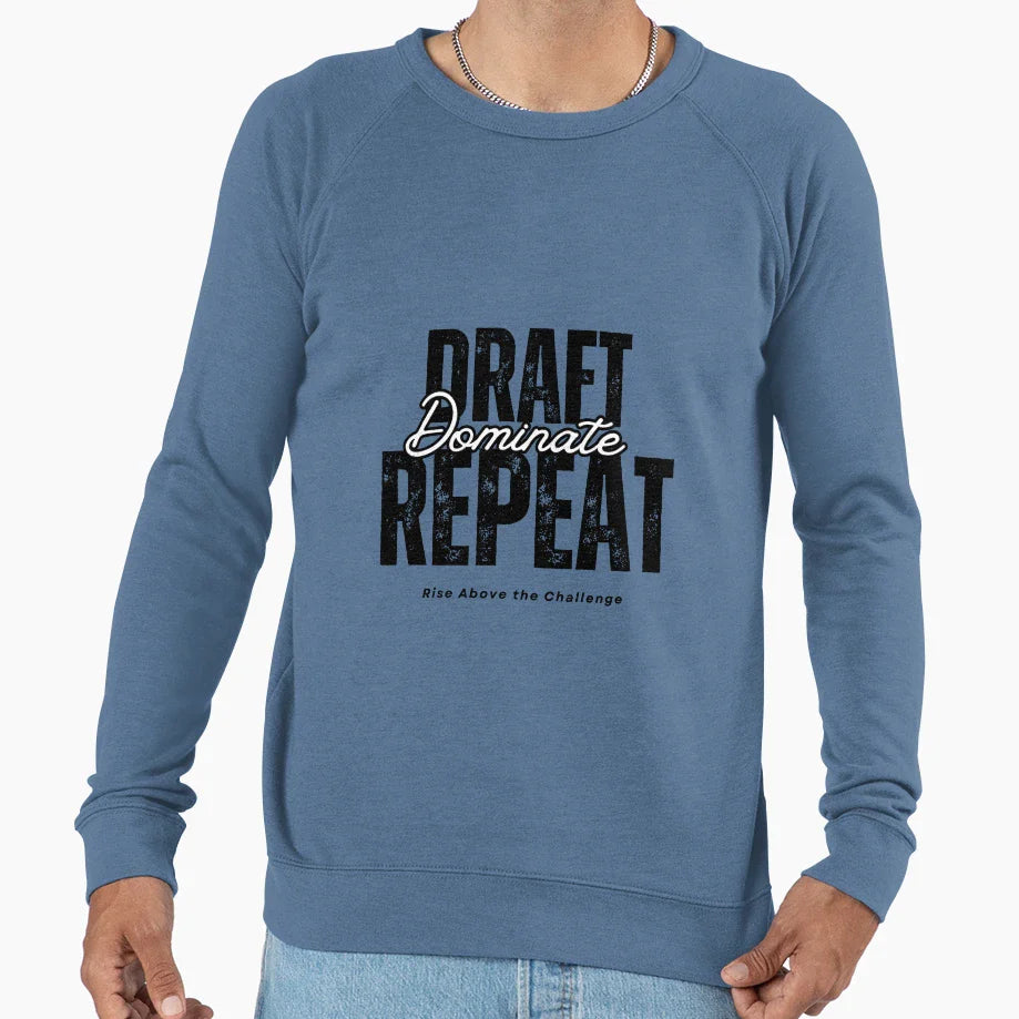 Draft Dominate Repeat Funny Fantasy T-Shirt - Unique Graphic for Adults