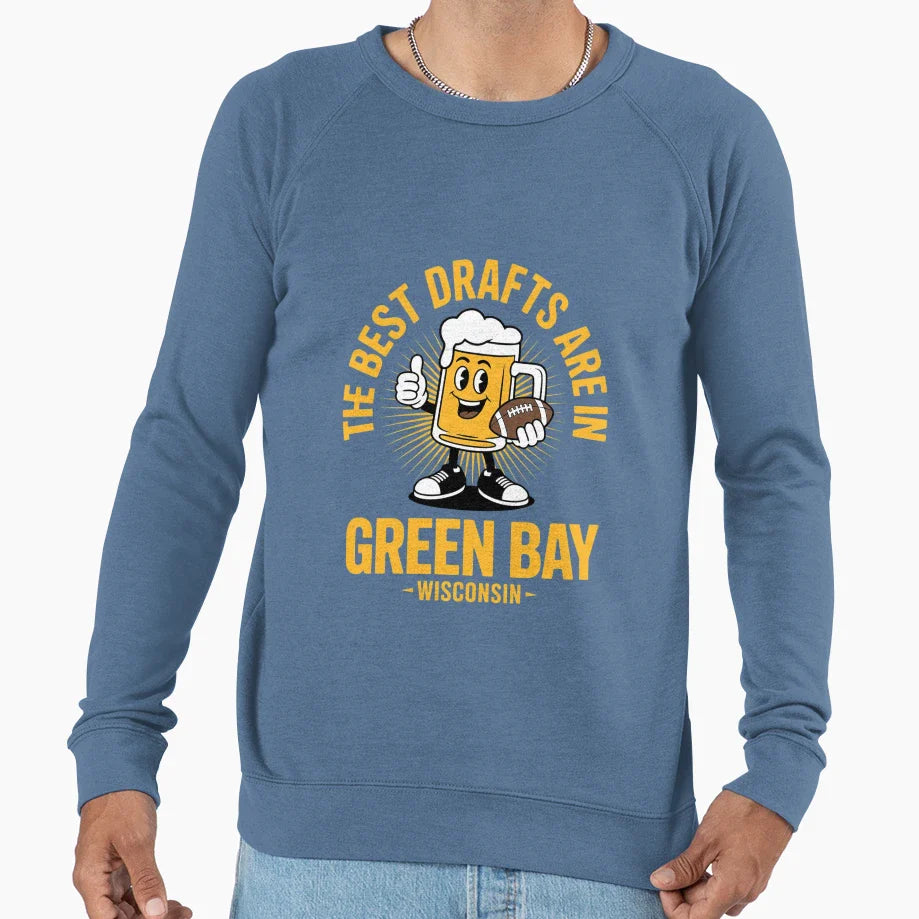 Best Drafts Are Green Bay Sweatshirt - Minimalist Print for Adults