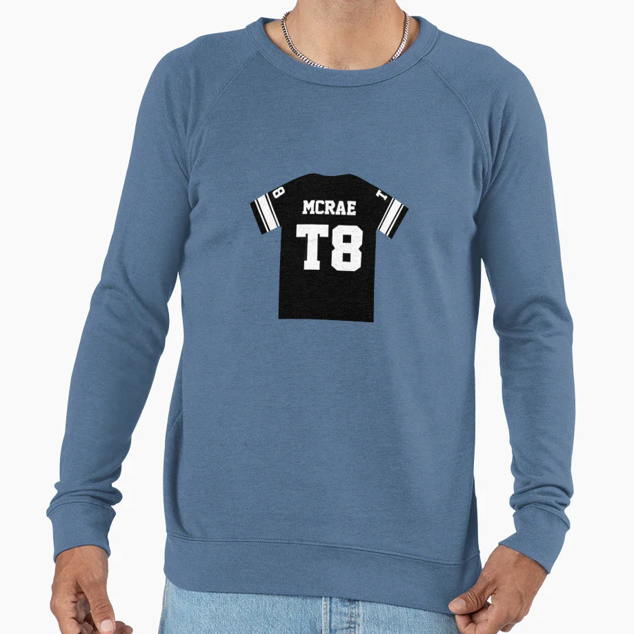 Tate Mcrae T8 Jersey Sweatshirt - Minimalist Print Unisex