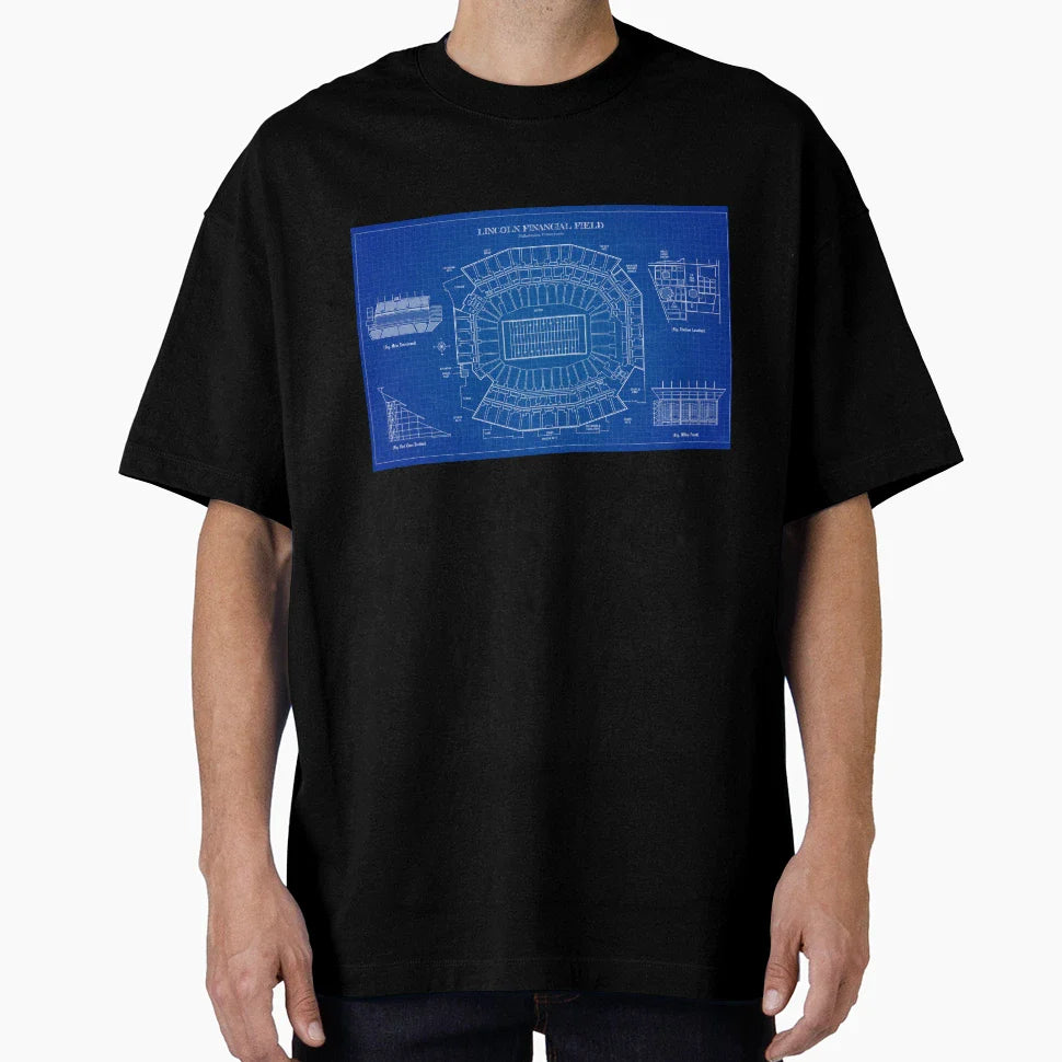 Lincoln Financial Field Blueprint T-Shirt - Trendy Graphic Unisex