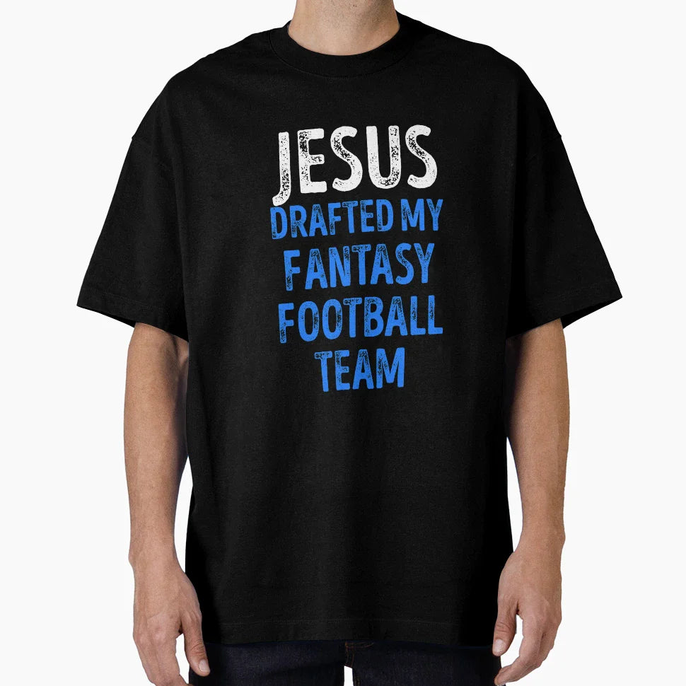 Best Seller Jesus Drafted My Fantasy T-Shirt - Custom Art Print Men Women