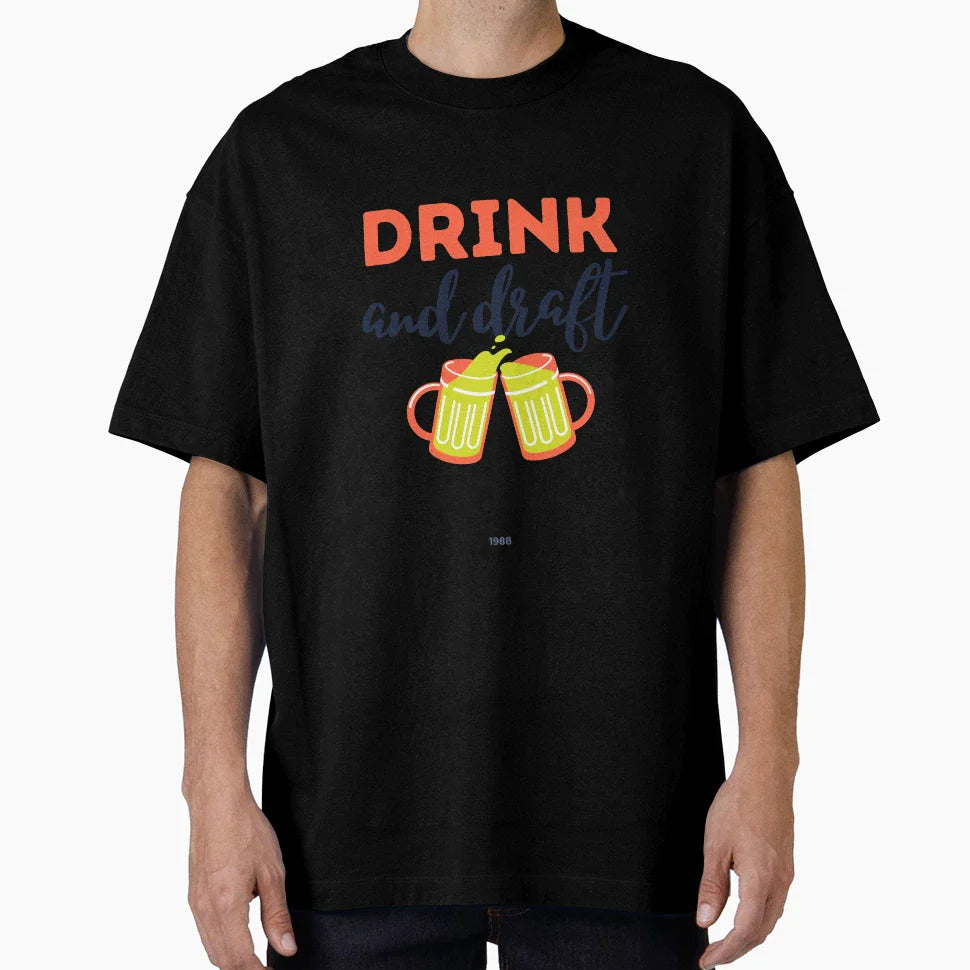 Drink And Draft T-Shirt - Minimalist Print Men Women