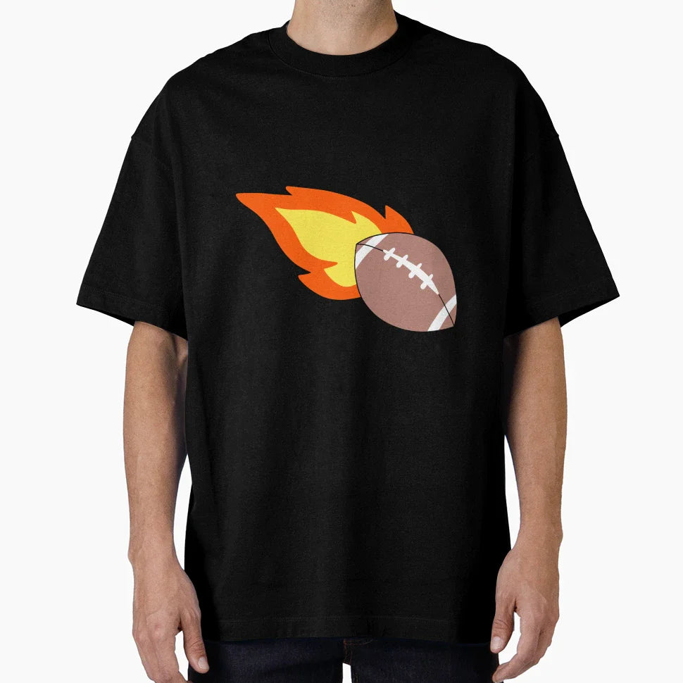 Flaming Football T-Shirt - Minimalist Print Unisex