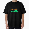 Eat Sleep Drink Draft Repeat Black Text T-Shirt - Unique Graphic Men Women