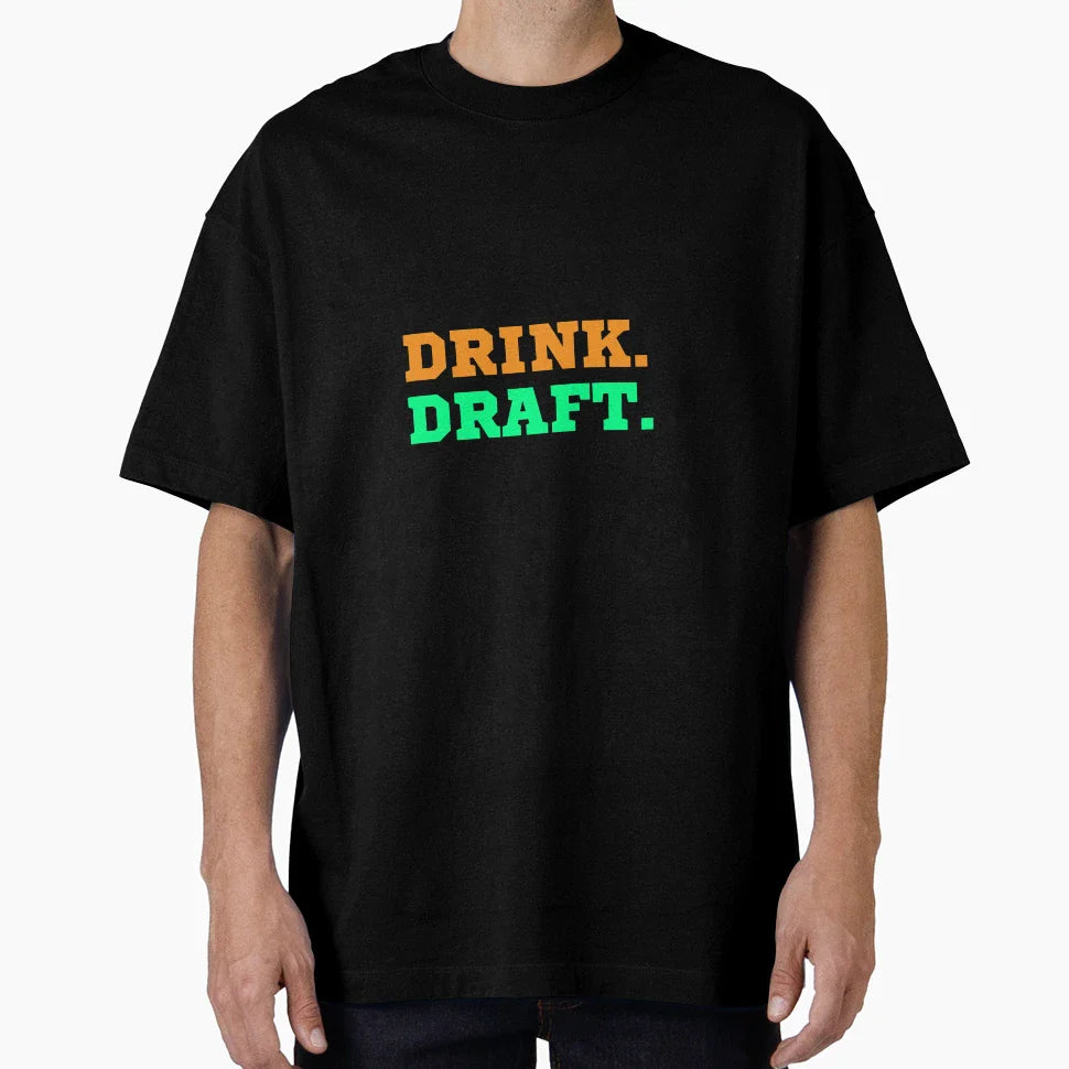 Eat Sleep Drink Draft Repeat Black Text T-Shirt - Unique Graphic Men Women
