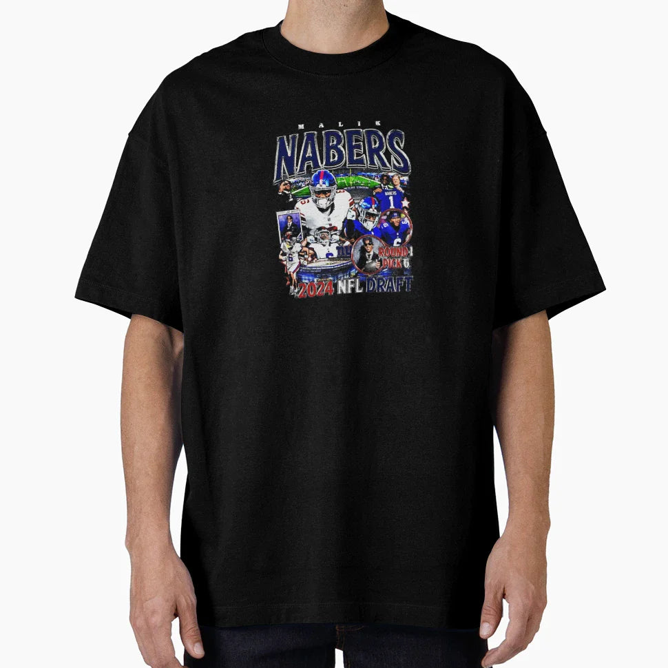 Malik Nabers Bootleg T-Shirt - Unique Graphic Men Women