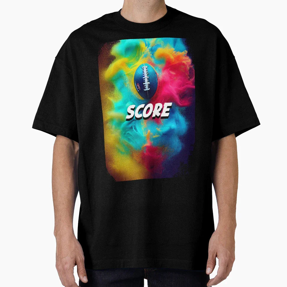 Score Colorful Football T-Shirt - Novelty Apparel Men Women