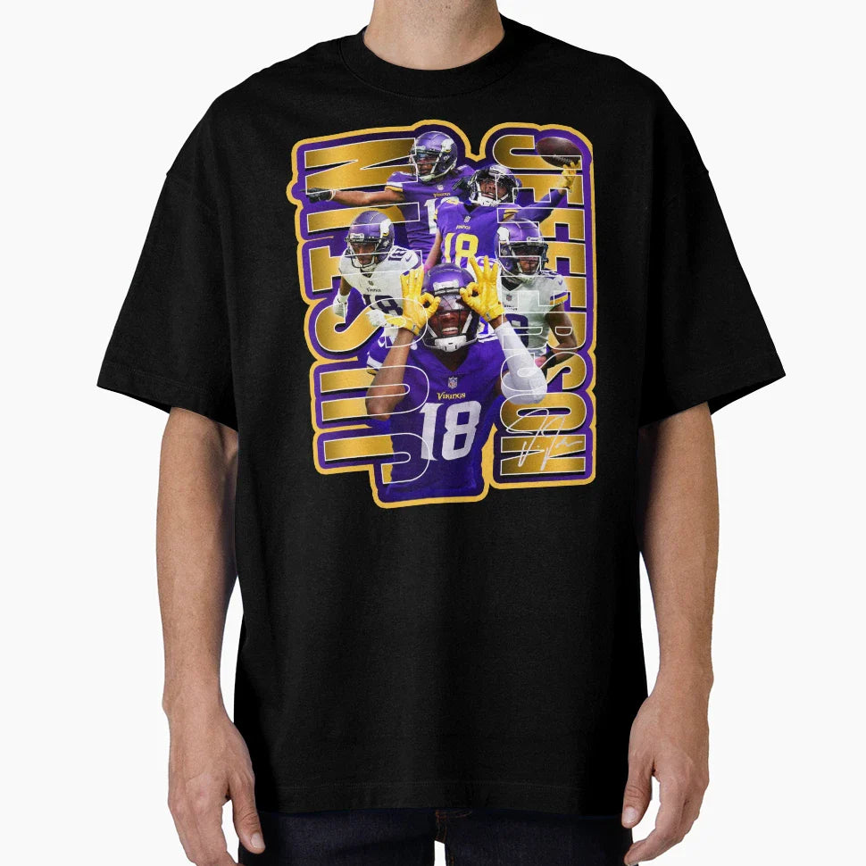 JJ Football Star Artwork T-Shirt - Trendy Graphic for Adults