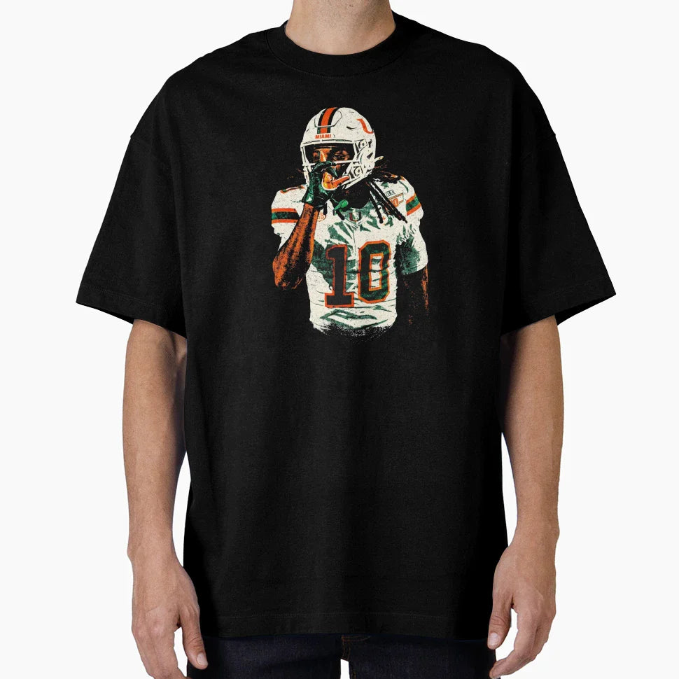 Malachi Toney Locked Miami Hurricanes T-Shirt - Minimalist Print Unisex
