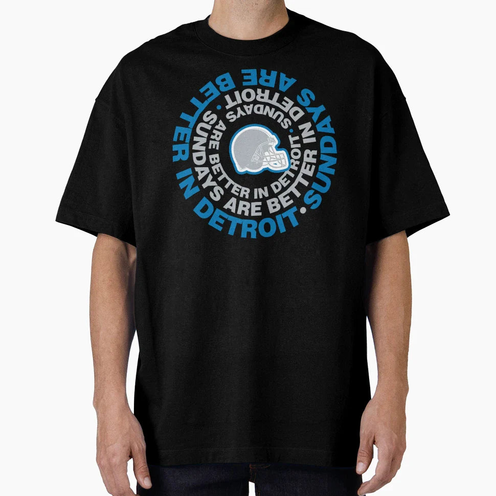 Detroit Is Best Place To Be Sunday T-Shirt - Fun Novelty Design for Adults