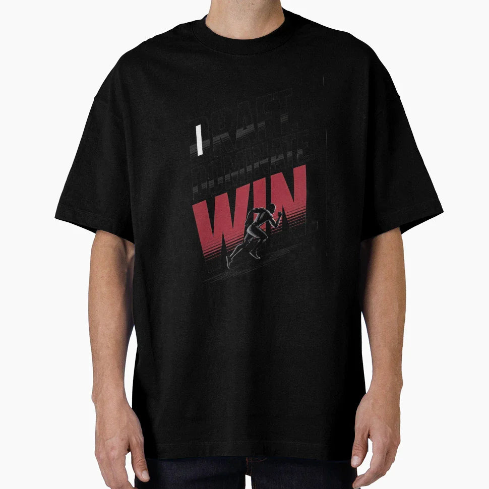 Draft Dominate Win Fantasy Mindset T-Shirt - Minimalist Print Unisex