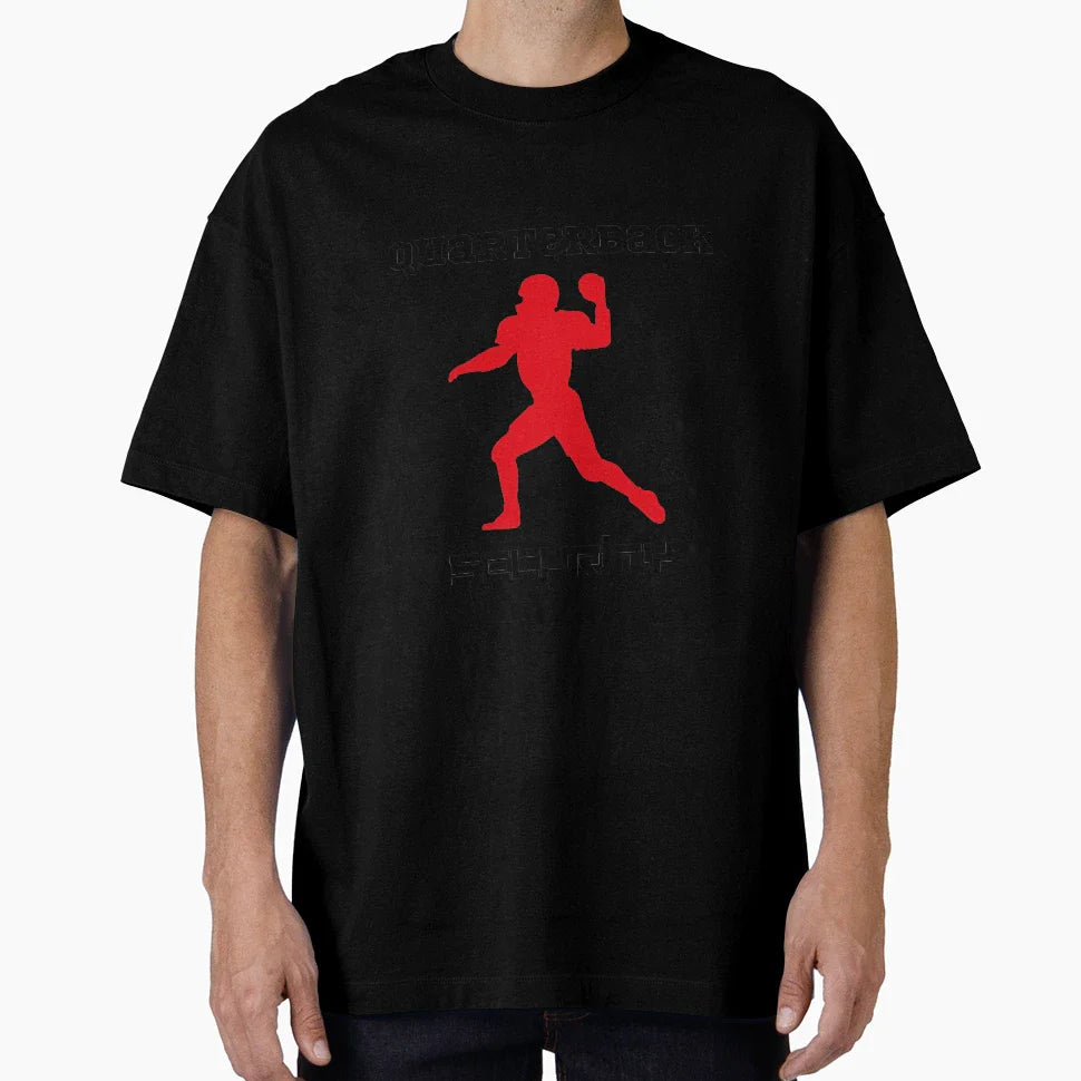Quarterback Security Red T-Shirt - Novelty Apparel for Adults
