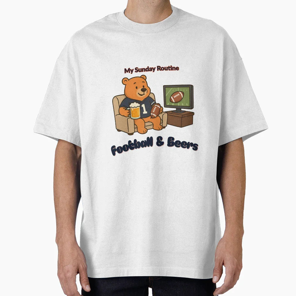 Intage Bears Football Beers Funny T-Shirt - Custom Art Print Men Women