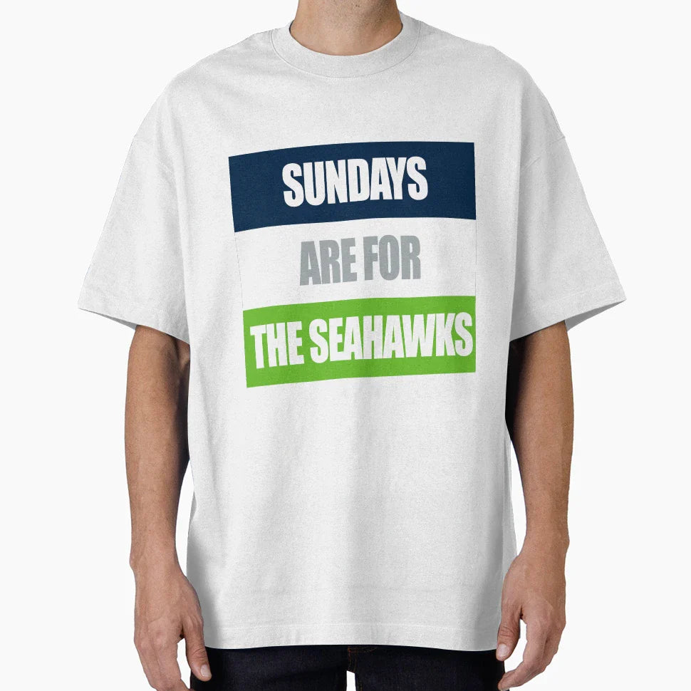 Sundays Are Seahawks T-Shirt - Custom Art Print Men Women