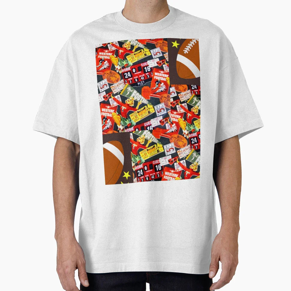 Football Game Patterns T-Shirt - Graphic Print for Adults