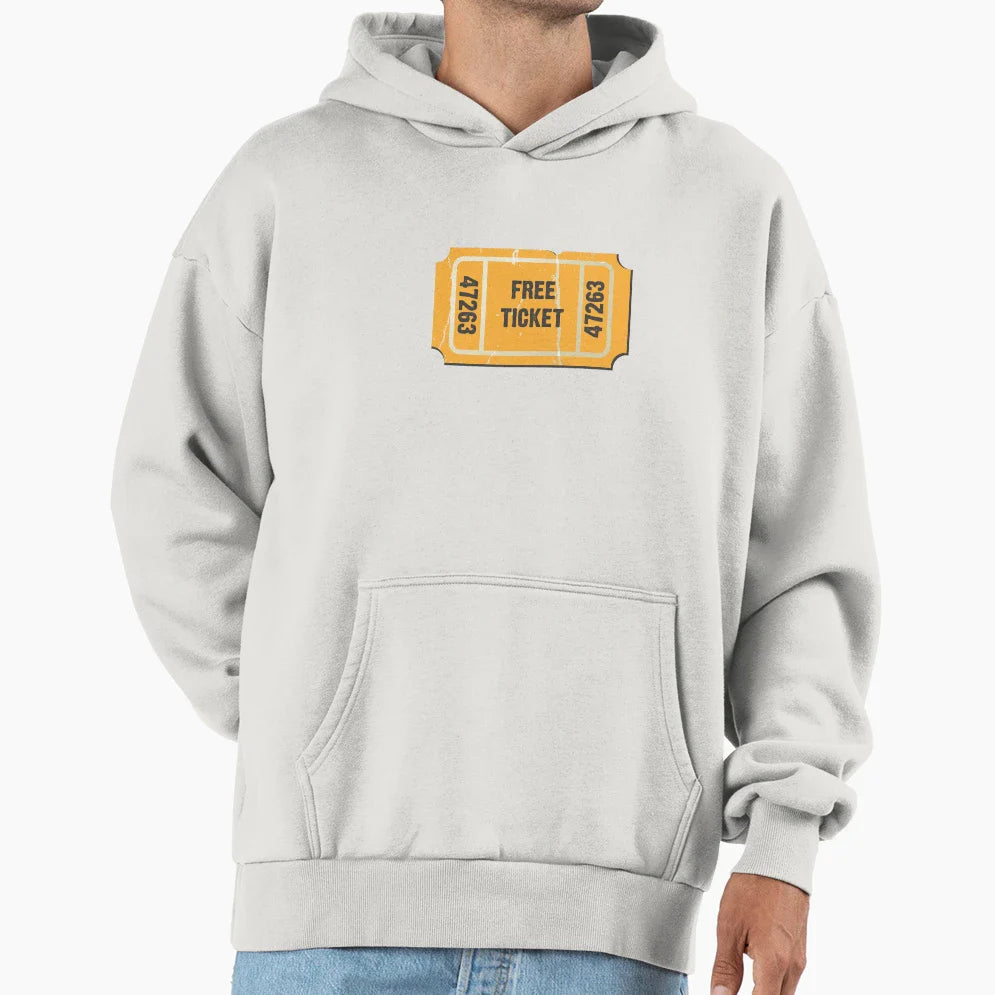 Free Ticket Hoodie - Trendy Graphic for Adults