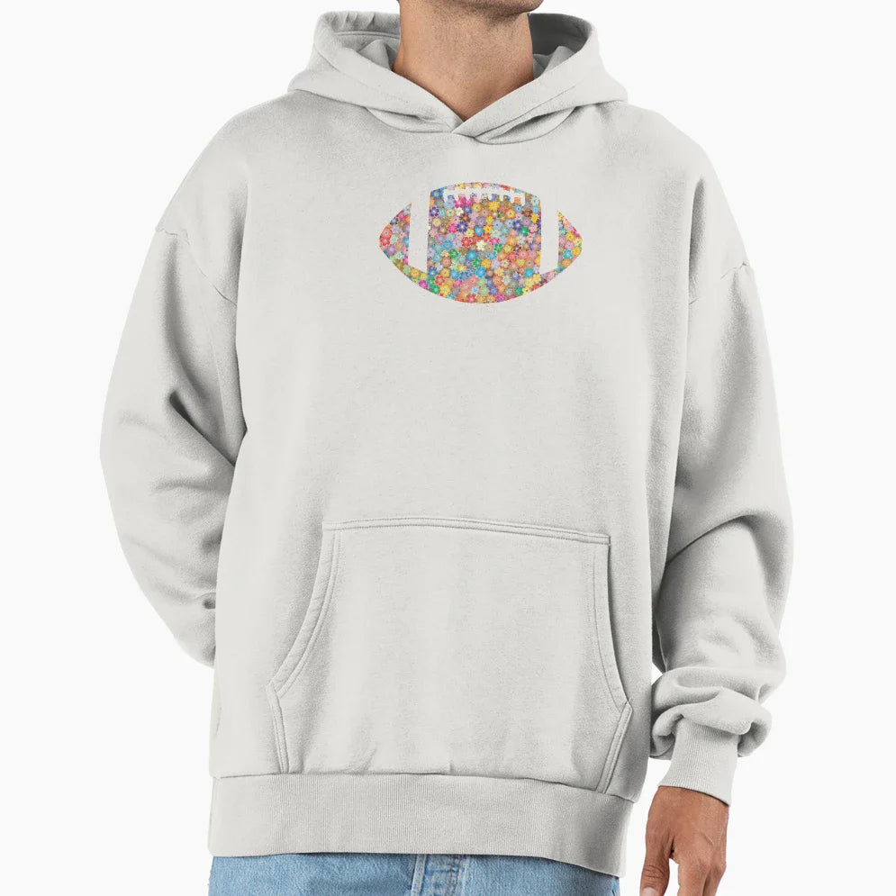 American Football Colorful Flowers Hoodie - Unique Graphic for Adults