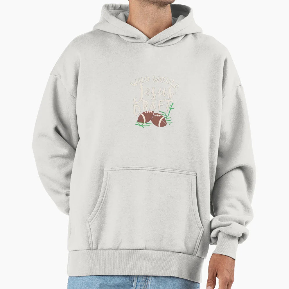 Who Would Jesus Draft Christian Hoodie - Custom Art Print for Adults
