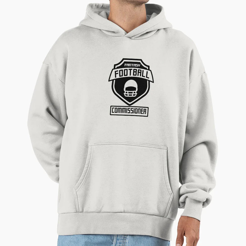 Fantasy Football Commsioner Hoodie - Minimalist Print for Adults