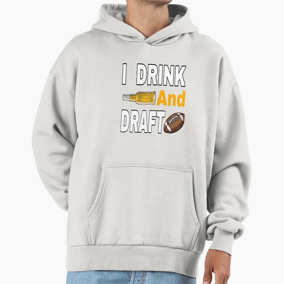 I Drink And Draft T-Shirt - Trendy Graphic for Adults