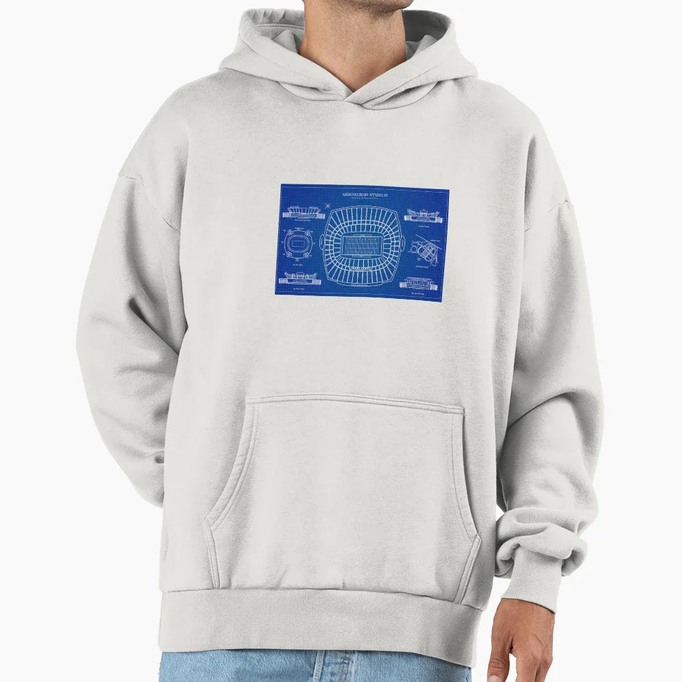 Arrowhead Stadium Blueprint Hoodie - Casual Everyday Wear Men Women