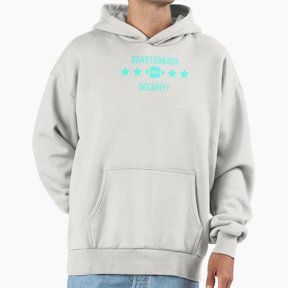 Quarterback Security Hoodie - Trendy Graphic for Adults