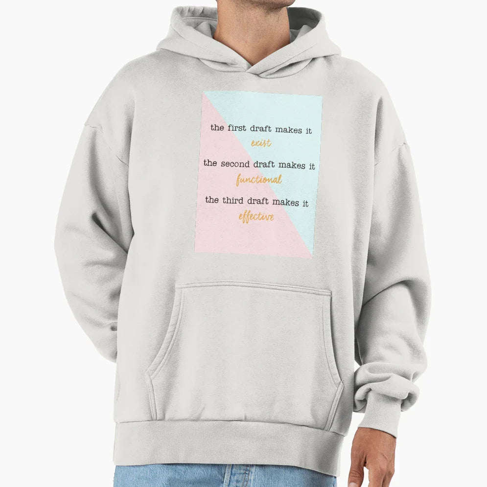Writing Drafting Process Advice Hoodie - Graphic Print Men Women