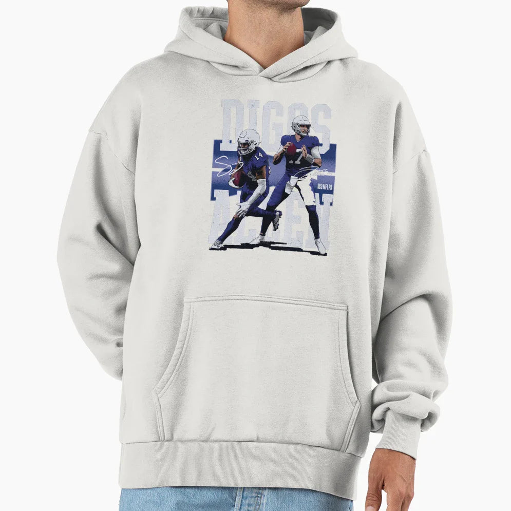 14 Player Quarterback Sports Hoodie - Casual Everyday Wear Unisex