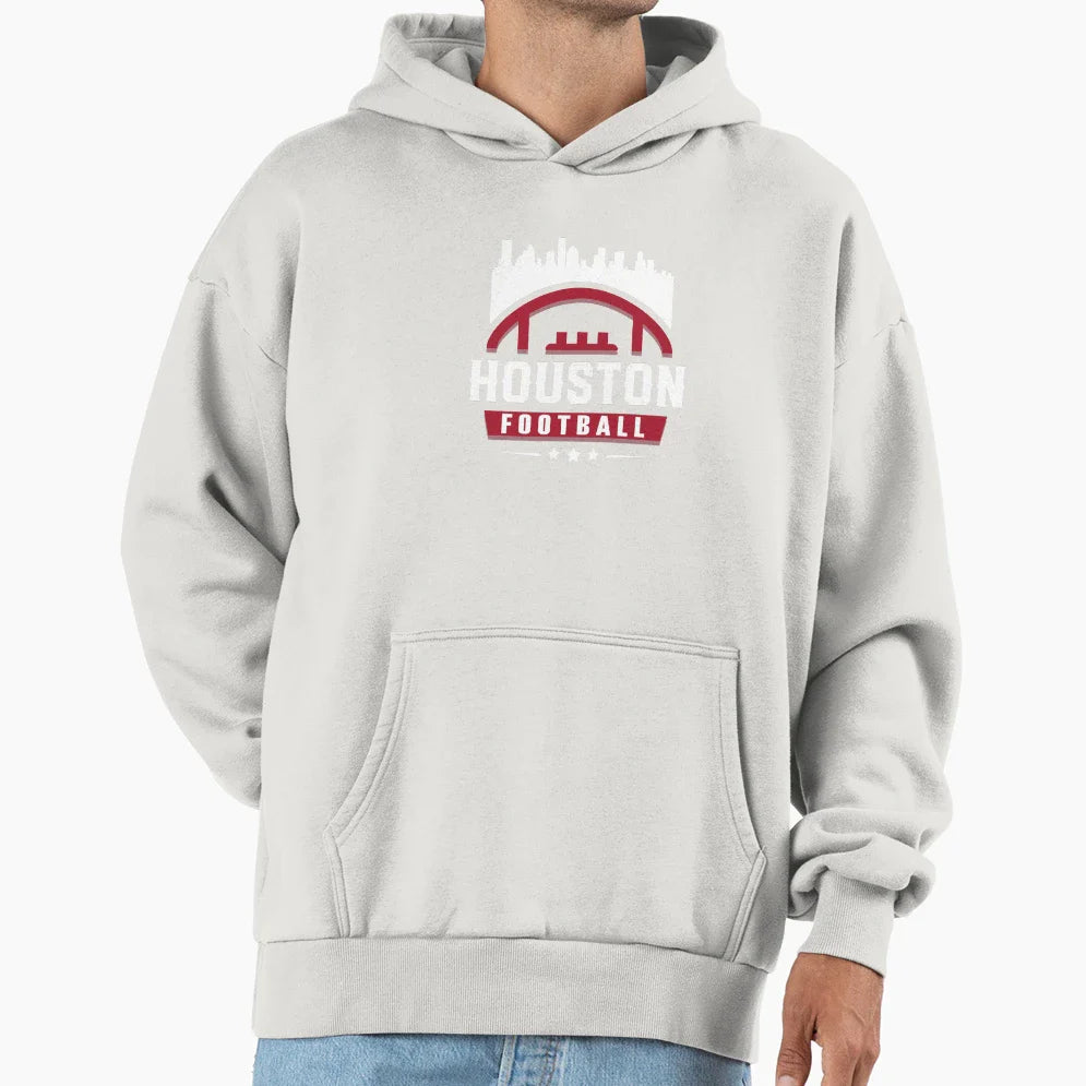 Houston Football Stars City Skyline Hoodie - Unique Graphic Men Women