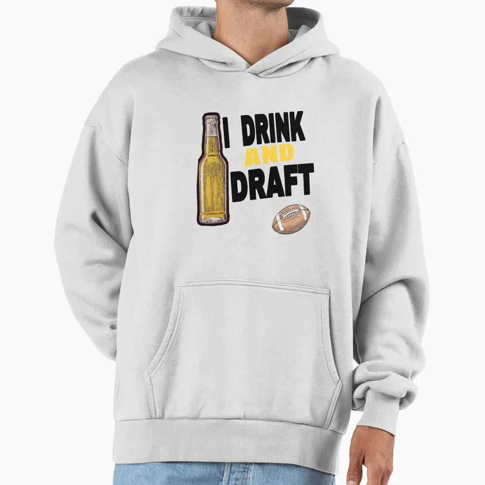 I Drink And Draft T-Shirt - Aesthetic Graphic for Adults